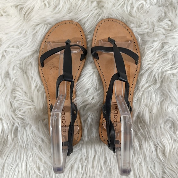 COCOBELLE Strappy Black Leather Slide Sandals Size 6/36 Made In Italy NEW - Picture 4 of 7